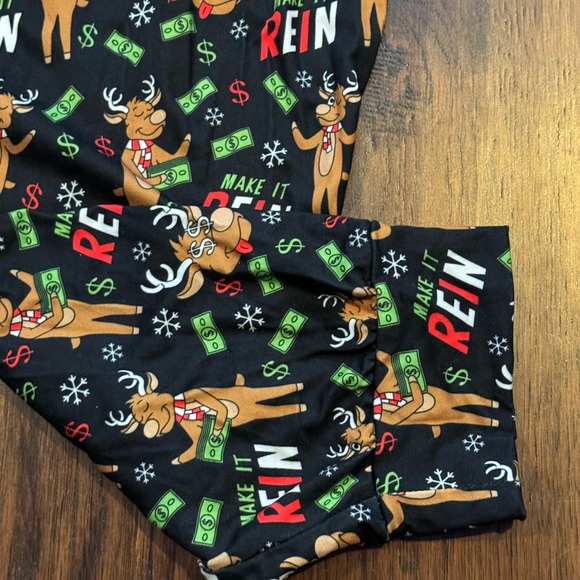 NWT Reindeer Money Rein Christmas Reindeer Pajama Lounge Pants Mens Size Large - Picture 5 of 7